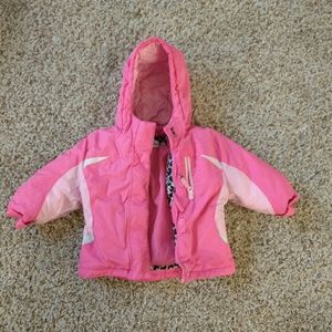 2 in 1 pink leopard winter coat 12-18 mths girls